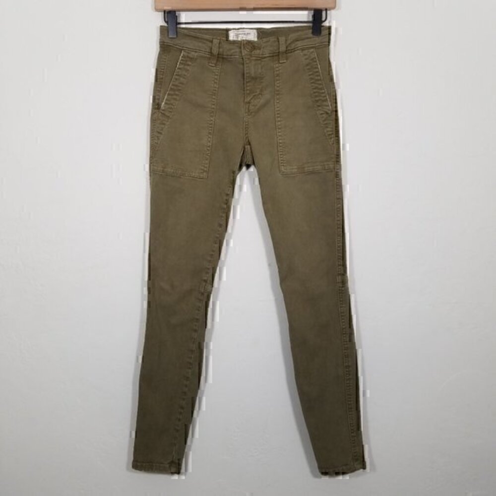 Current/Elliott Olive Green Stretch Skinny Jeans Size 25-0